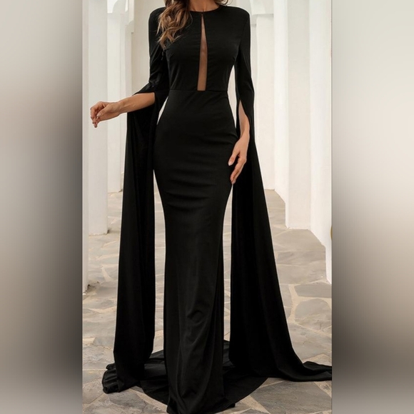 Mortica Style Dramatic Evening Gown Halloween Costume L - Picture 1 of 7